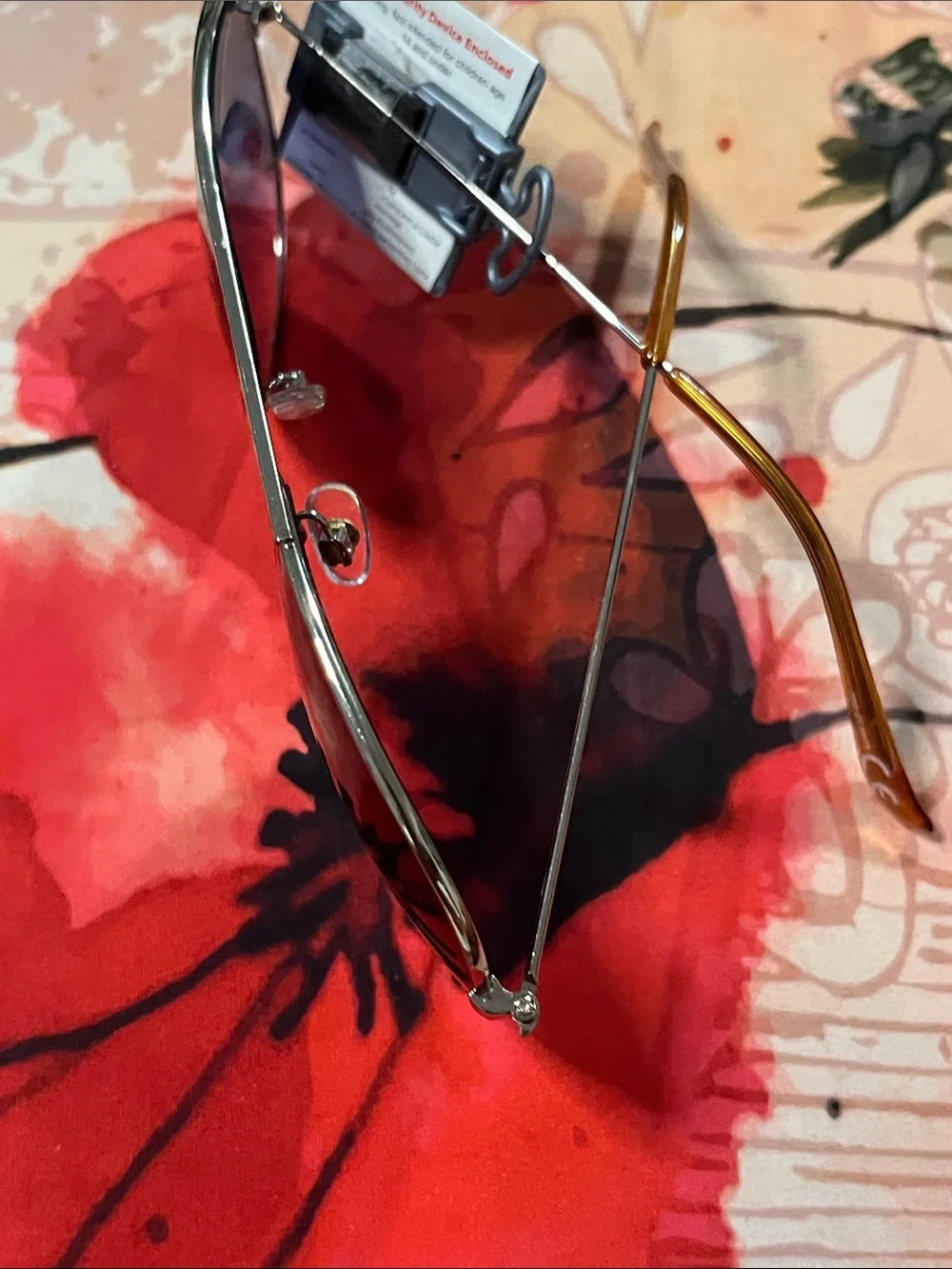 Apt. 9 Silver Aviator Sunglasses with Purple Gradient Lenses